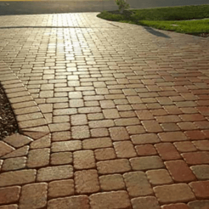 A brick driveway