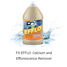 flyer promoting F9 EFFLO, calcium and efflorescence remover