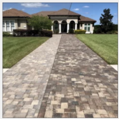 Deco Products 8th Tile Image a before and after image of sealer on a brick pavement
